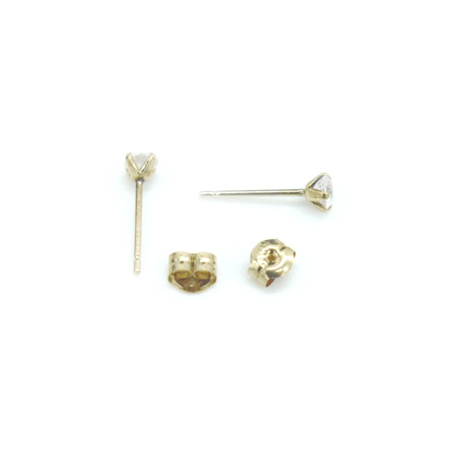 K18 イミテーションダイヤ ピアス 18金 スタッドピアス Y03422