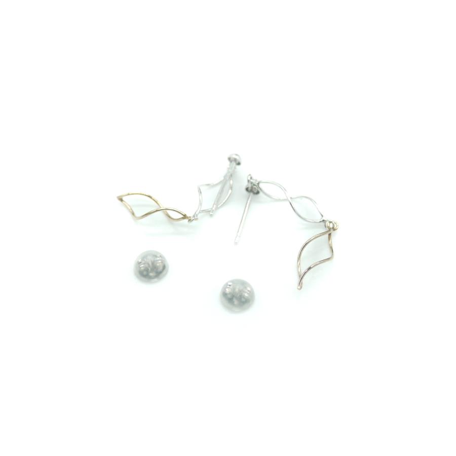 K10WG/YG コンビデザインピアス 10金 スタッドピアス Y03487 : 大和屋