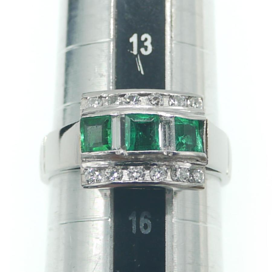 Pt900 エメラルドカット ダイヤモンド 15号 Pt900 Dカラーエメラルドカットダイヤモンドリング D-VVS2 D 0.569ct D