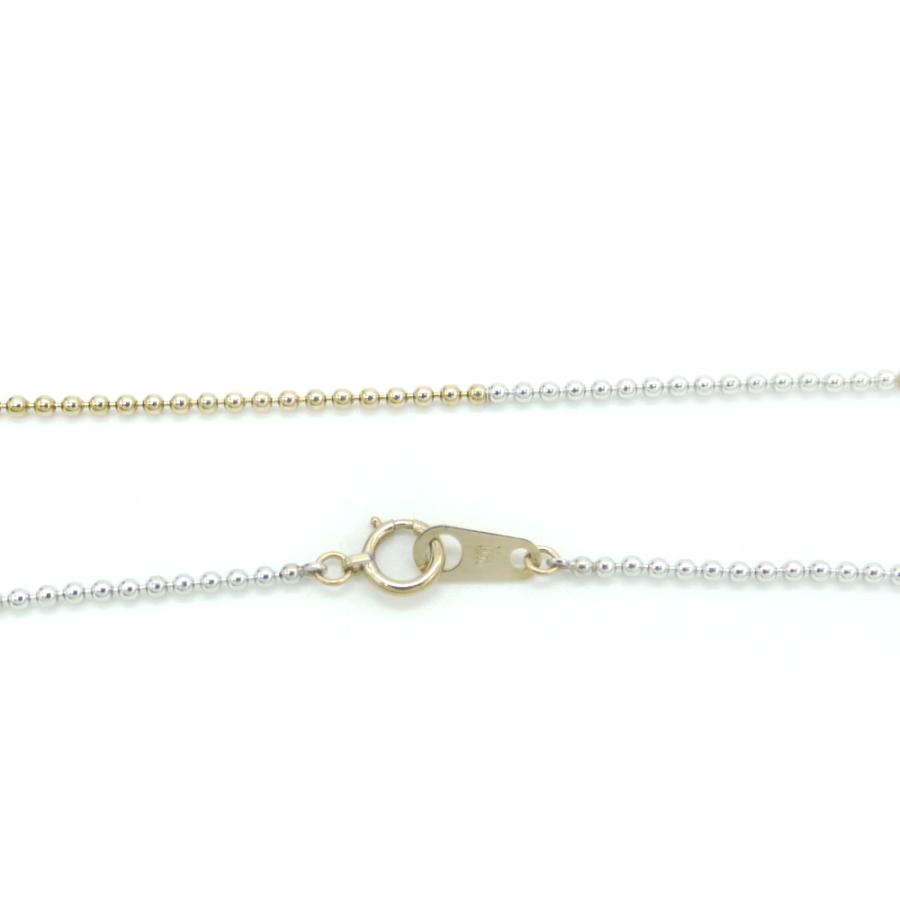 K18/Pt850 ボールチェーン コンビネックレス 18金 プラチナ ネックレス  