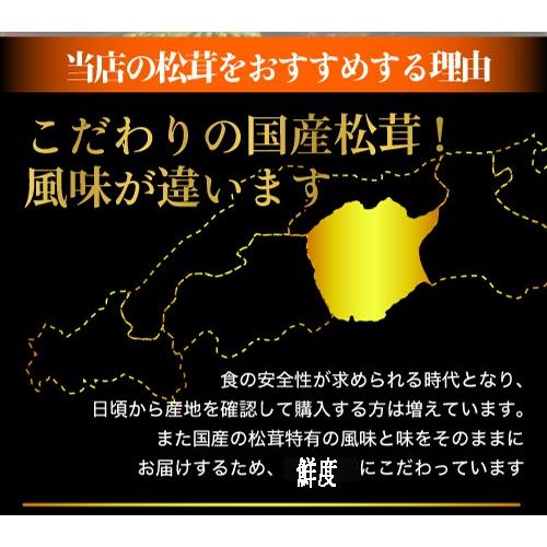 国産 松茸 中つぼみ(半開き) 450g前後 4〜8本程度 まつたけ マツタケ