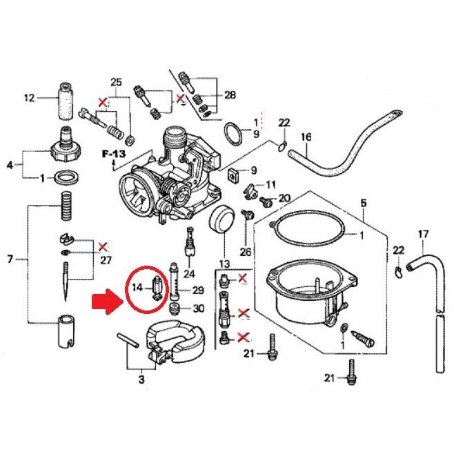 HONDA マグナ50 純正部品 ホンダ（HONDA） AC13 マグナ50 純正キャブレターフロートバルブ