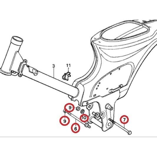 ホンダ（HONDA） C70 スーパーカブ70 純正エンジンマウントボルト