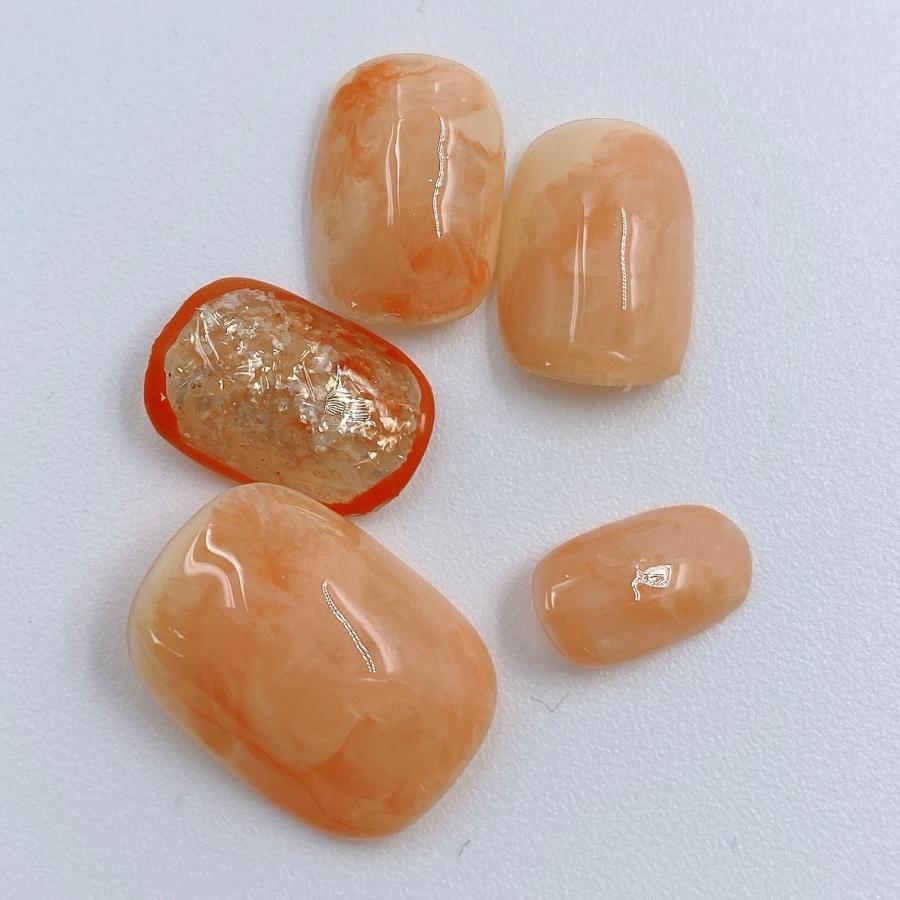 オレンジ ネイルチップ 橙 黄色系 イエロー 果物 フルーツ ユーモア
