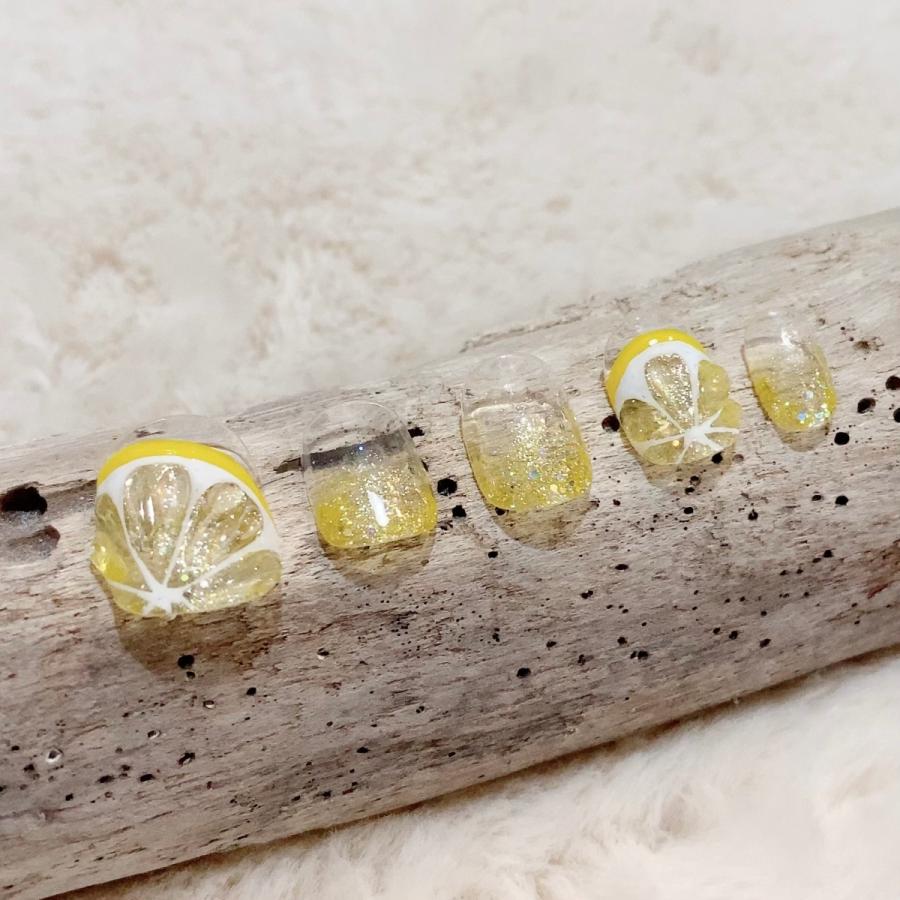 魚デザイン ネイルチップ レモン付き 魚デザイン ネイルチップ レモン付き ネイルチップ | 魚デザイン 夏