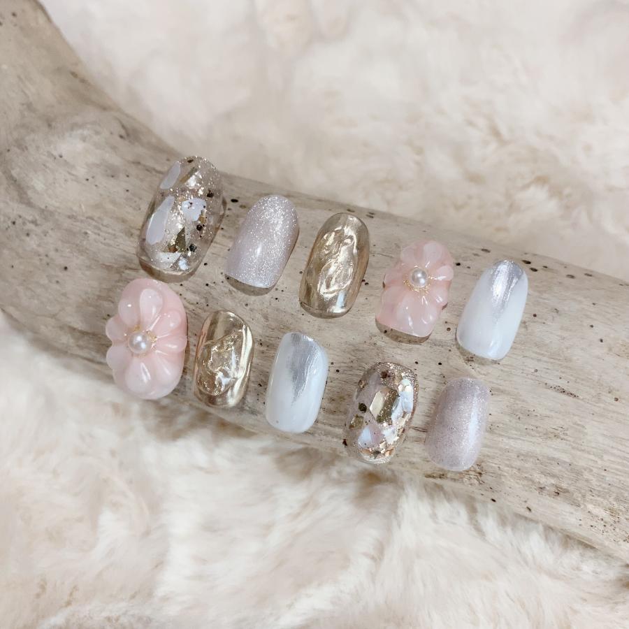 結婚式前撮り ネイルチップ : 手作りジェルネイルチップ販売の834NAIL