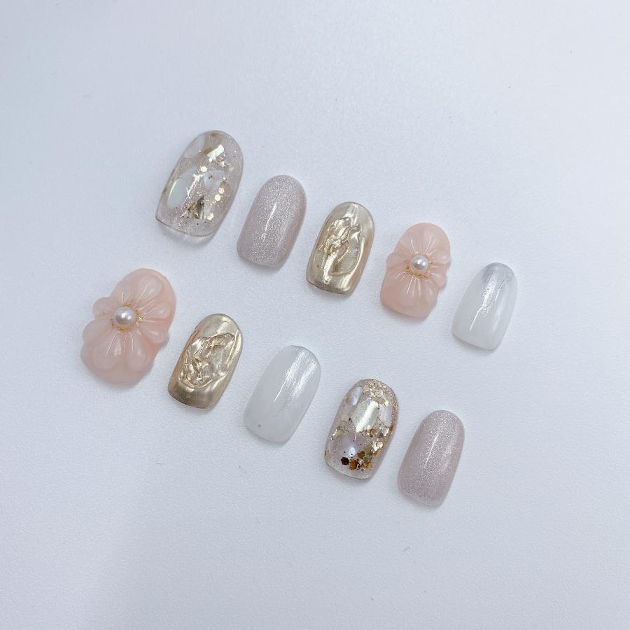 結婚式前撮り ネイルチップ : 手作りジェルネイルチップ販売の834NAIL
