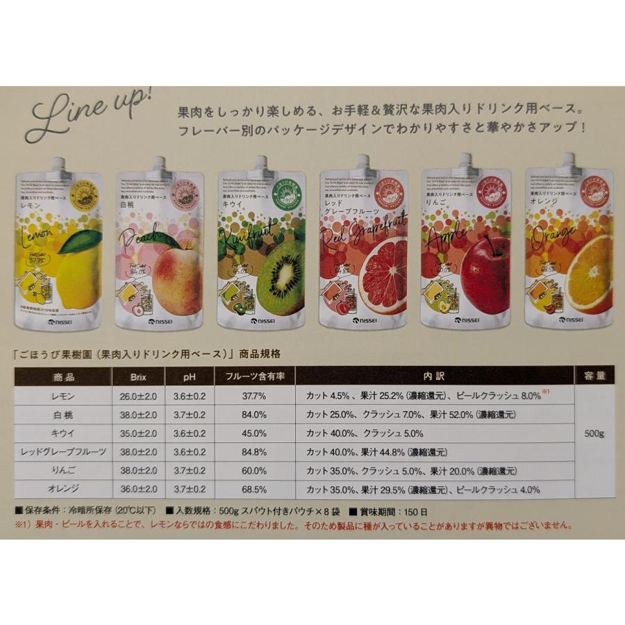 ごほうび果樹園　果汁感が贅沢なドリンク用ベース　500ｇ×16P（P1,090円税別） 常温　業務用　ヤヨイ |  | 10