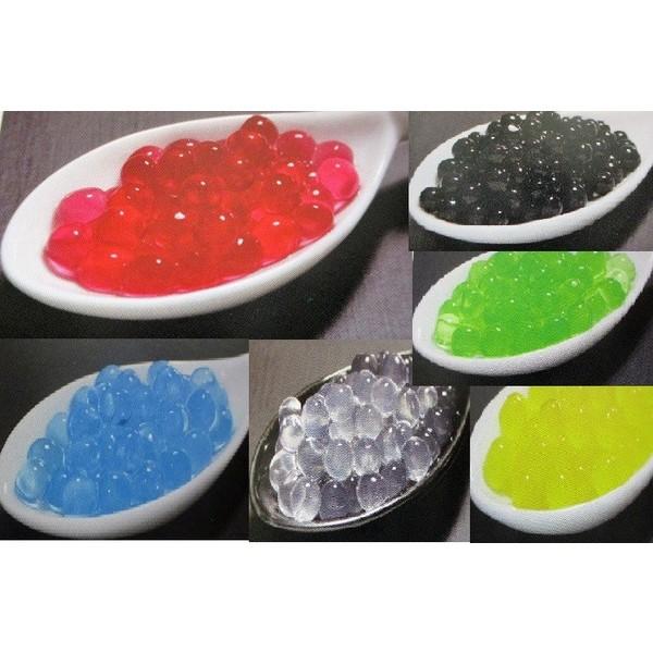 調理素材・トッピング　コラーゲンビーズ　約400ｇ×24P（P780円税別）各色あり（赤・青・白・黄色・緑・黒）業務用　ヤヨイ　あずま | 