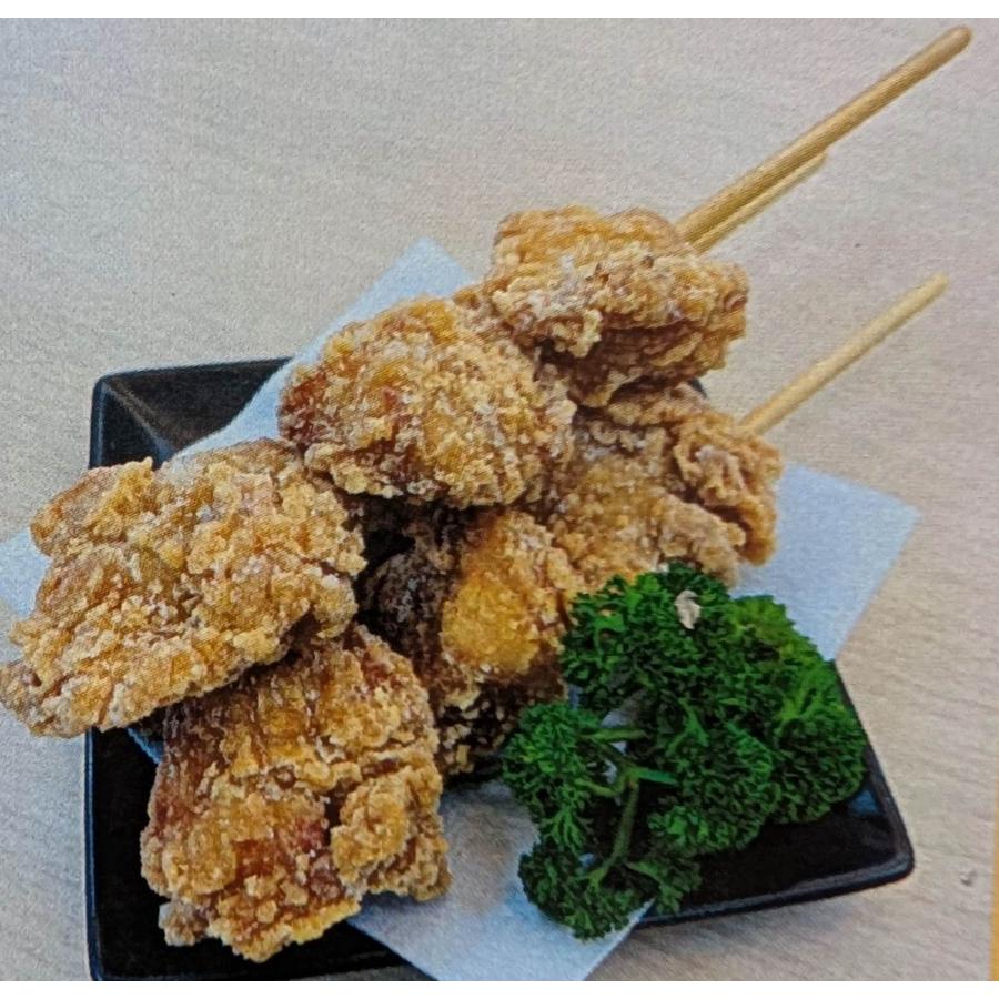 電子レンジ対応　鶏もも唐揚げ　3ケ串　320ｇ（約64ｇ×5本）×28P（P500円税別）冷凍　業務用　ヤヨイ | 