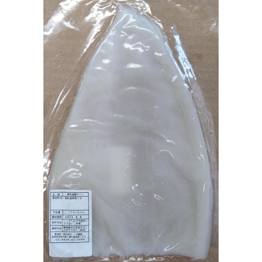 国産（壱岐産）剣先イカ　フィーレ　10枚（枚約170〜200ｇ）×5合（合16,600円税別）冷凍　生食用　※アオリイカの取り扱いあります。　業務用　ヤヨイ |  | 01