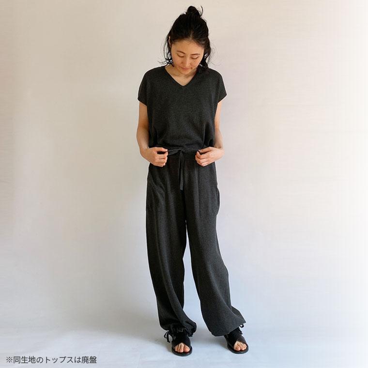 綿ニットの裾絞りパンツ レディース メンズ 綿100% サルエル イージーパンツ ウエストゴム 妊婦 マタニティ 大きいサイズ ハイウエスト フリーサイズ 841 | 841 | 07