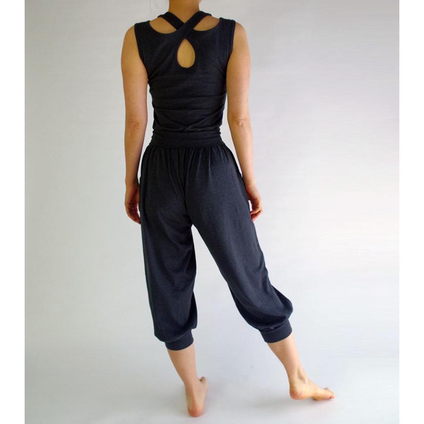 ヨガパンツ レディース コットン70% シルク30% 綿 絹 ゆったり 天然繊維100% 七分丈 ヨガウェア サルエル 夏 夏用 汗取り ポケット 大きいサイズ マタニティ 841 | ブランド登録なし | 13