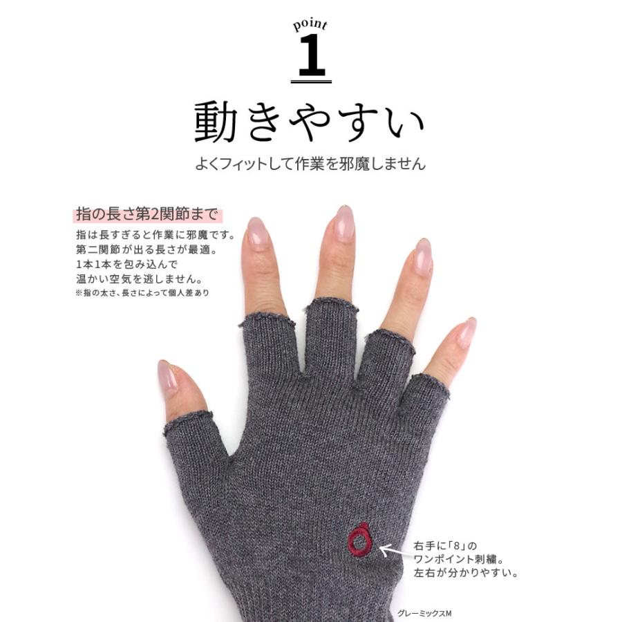 ハンドウォーマー 指なし手袋 スマホ手袋 レディース メンズ 作業 作業用 スマホ対応 アウトドア 通勤 綿 ニット 軍手 防寒 保湿 暖かい 日本製 冬 841 | 841 | 16