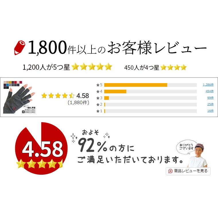 ハンドウォーマーMAX 指長 手袋 スマホ手袋 指なし レディース メンズ インナー スマホ対応 アウトドア 通勤 綿 防寒 保湿 暖かい 日本製 冬 黒 薄手 841 | 841 | 27