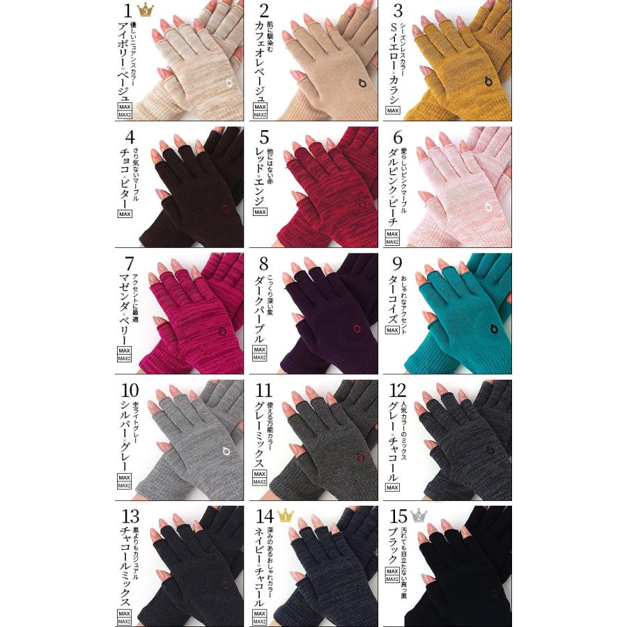 ハンドウォーマーMAX 指長 手袋 スマホ手袋 指なし レディース メンズ インナー スマホ対応 アウトドア 通勤 綿 防寒 保湿 暖かい 日本製 冬 黒 薄手 841 | 841 | 28
