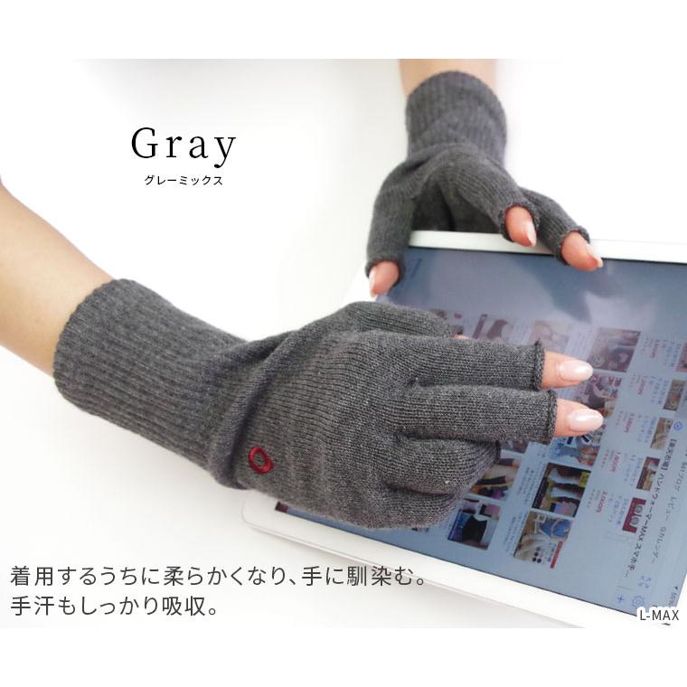 ハンドウォーマーMAX 指長 手袋 スマホ手袋 指なし レディース メンズ インナー スマホ対応 アウトドア 通勤 綿 防寒 保湿 暖かい 日本製 冬 黒 薄手 841 | 841 | 33