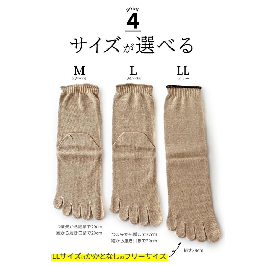 841（ヤヨイ） 冷えとり靴下 ゆったり100% 内絹外綿 冷えとり5本指