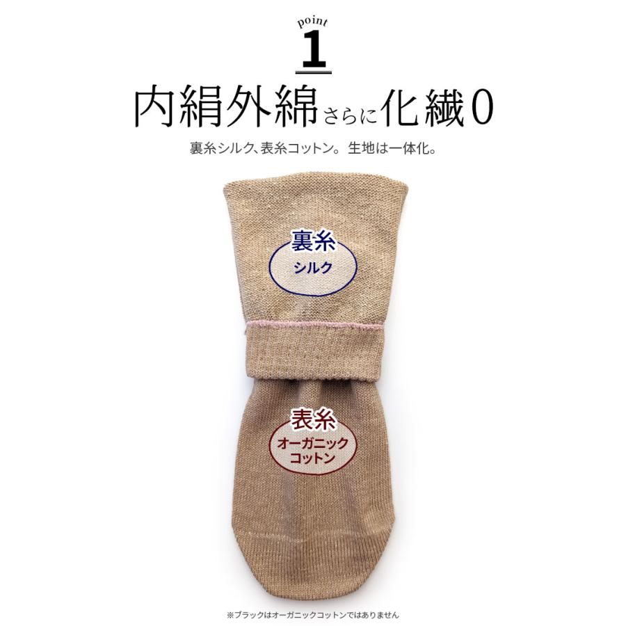 ゆったり100% 内絹外綿 冷えとりソックス M/L/LL オーバーソックス レディース メンズ カバーソックス 絹 綿 天然繊維100% ゆったり 先丸 かかとあり 日本製 | 841 | 04