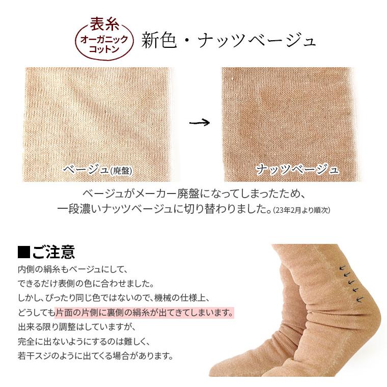 ゆったり100% 内絹外綿 冷えとりソックス M/L/LL オーバーソックス レディース メンズ カバーソックス 絹 綿 天然繊維100% ゆったり 先丸 かかとあり 日本製 | 841 | 06
