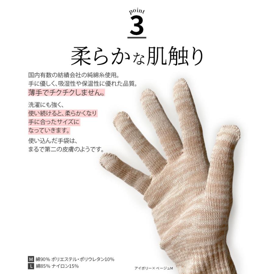 手袋 綿 フィット レディース メンズ 作業 作業用 通勤 防寒 手荒れ 手汗 バイク インナー おやすみ手袋 防寒 保湿 就寝時 秋冬 冬 日本製 軍手 薄手 841 | 841 | 09