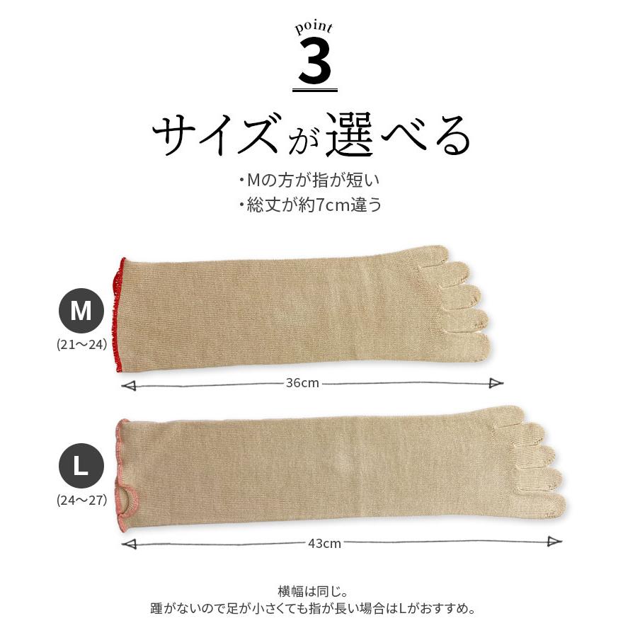冷えとり靴下 ワイルドシルク 5本指ソックス 冷えとり 靴下 シルク100% レディース メンズ 夏用 夏 ゴムなし 消臭 日本製 841 | 841 | 06