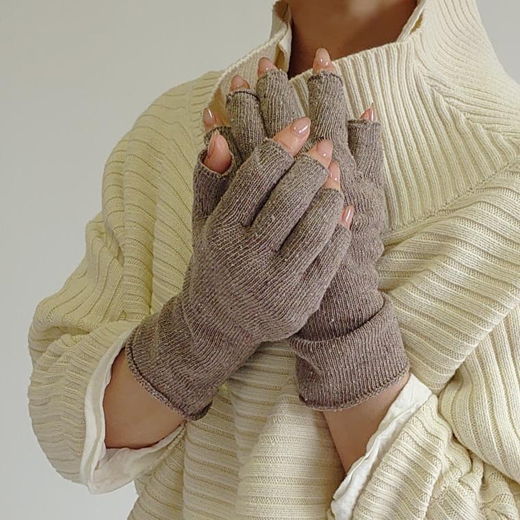 ハンドウォーマー 手袋 スマホ手袋 指なし レディース シルク 絹 100％ 手荒れ 保湿 防寒 UV 紫外線対策 おやすみ手袋 作業 かわいい 日本製 春 秋 冬 841 | 841 | 09