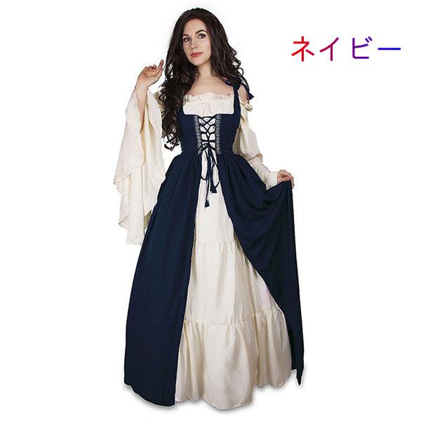 ドレス ステージ衣装 ガードル トルマンスリーブ ワンピース 長袖 レトロ調 ヨーロッパ中世 ロング丈 4色 ビッグサイズ 演劇 コスプレ衣装 撮影用 大人 演奏会|84770723handt|02