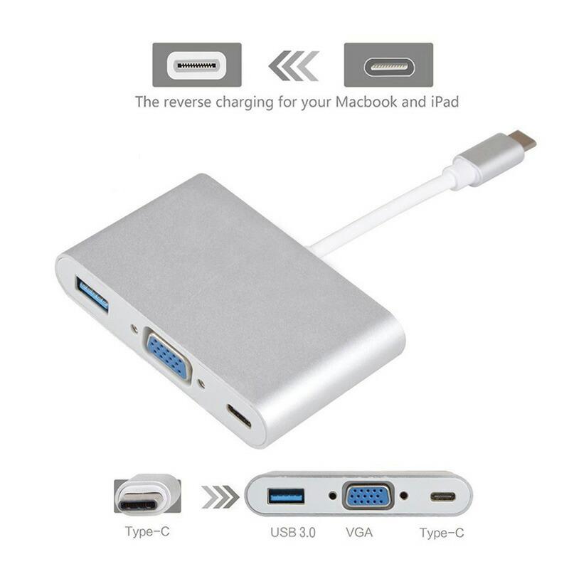 858shop TypeC to VGA パワーデリバリー対応 USB3.1 Type-C変換アダプター to USB3.0+VGA+3.1｜858shop｜02