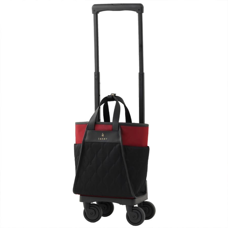 SWANY キャリーバッグ エナメル 高級感 ブラック トラベルキャリー 良品 スワニー SWANY キャリーバッグ ショッピングカート 横押しカート