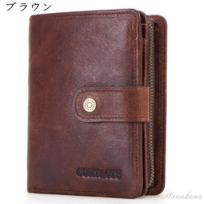 国内正規総代理店アイテム 財布 メンズ 三つ折り財布 本革 牛革 お札入れ 小銭入れ カード入れ ジーンズポケット入れ 大容量 彼氏 ギフト さいふ サイフ Dprd Jatimprov Go Id
