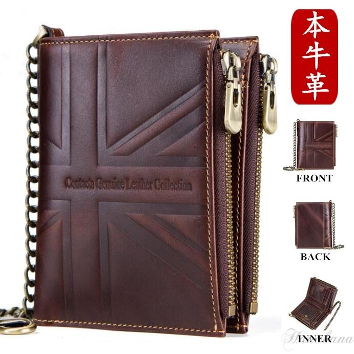 財布 メンズ 二つ折り財布 チェーン付 本革 牛革 お札入れ 小銭入れ カード入れ ジーンズポケット入れ 大容量 彼氏 プレゼント ギフト さいふ サイフ 1mdqb03 日進ストア 通販 Yahoo ショッピング