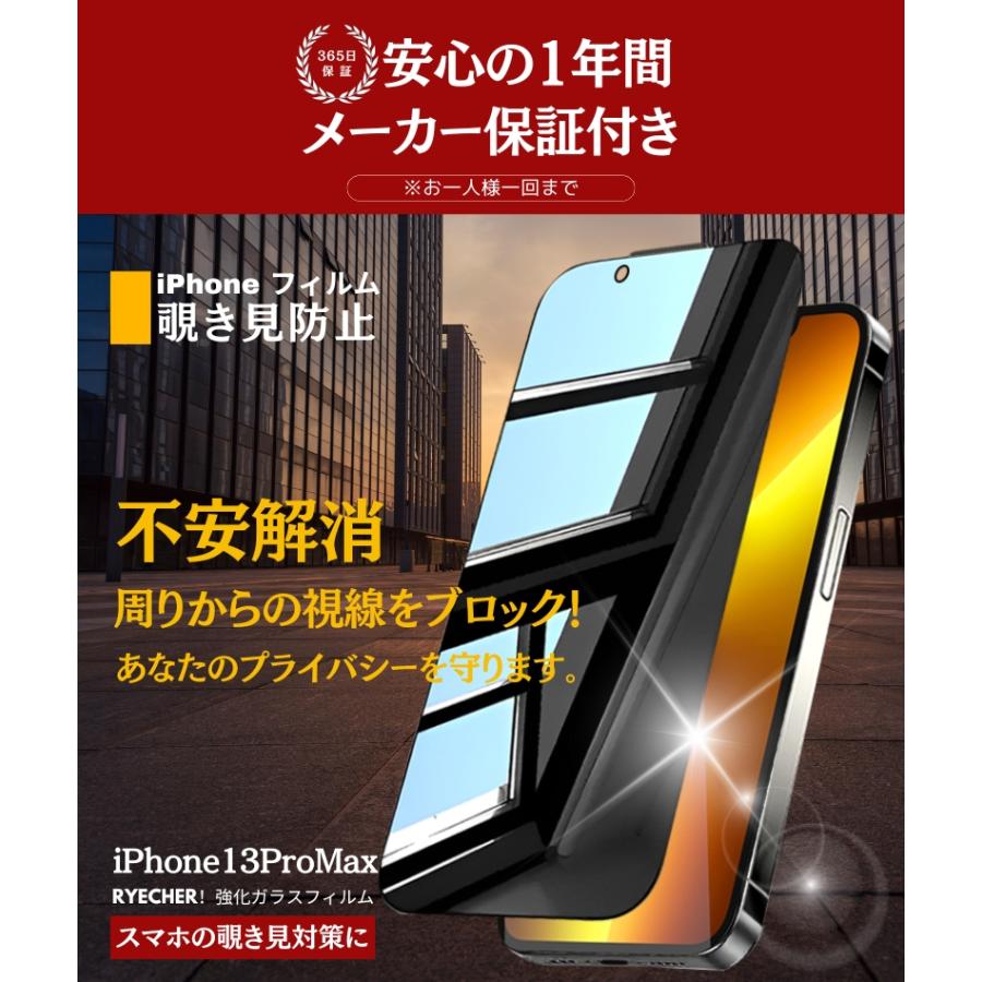 RYECHER 覗き見防止 iPhone13 ProMax フィルム のぞき見防止フィルム