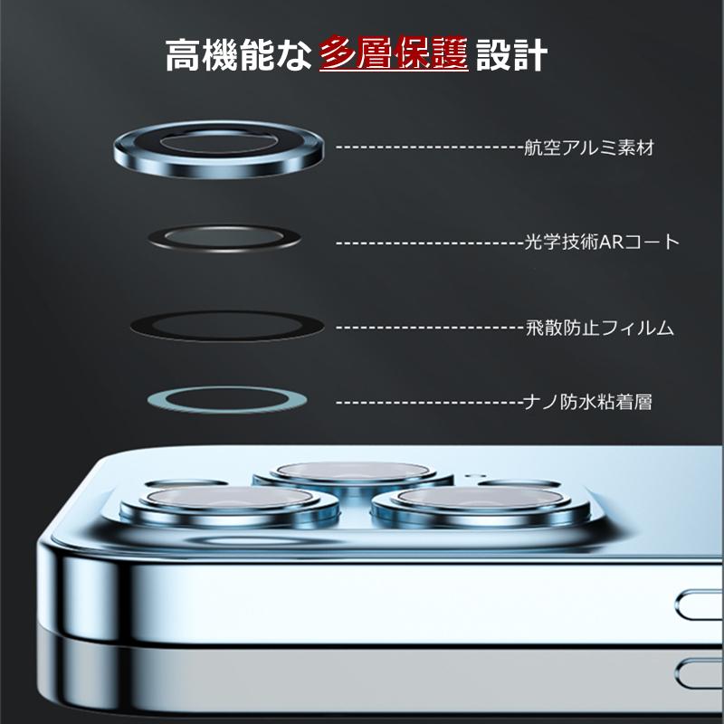iPhone15Pro クリア レンズフィルム ピンポイント保護 アルミカバー カメラフィルム アルミレンズカバー 簡単貼り付け アイフォン15 Pro｜8787-store｜08
