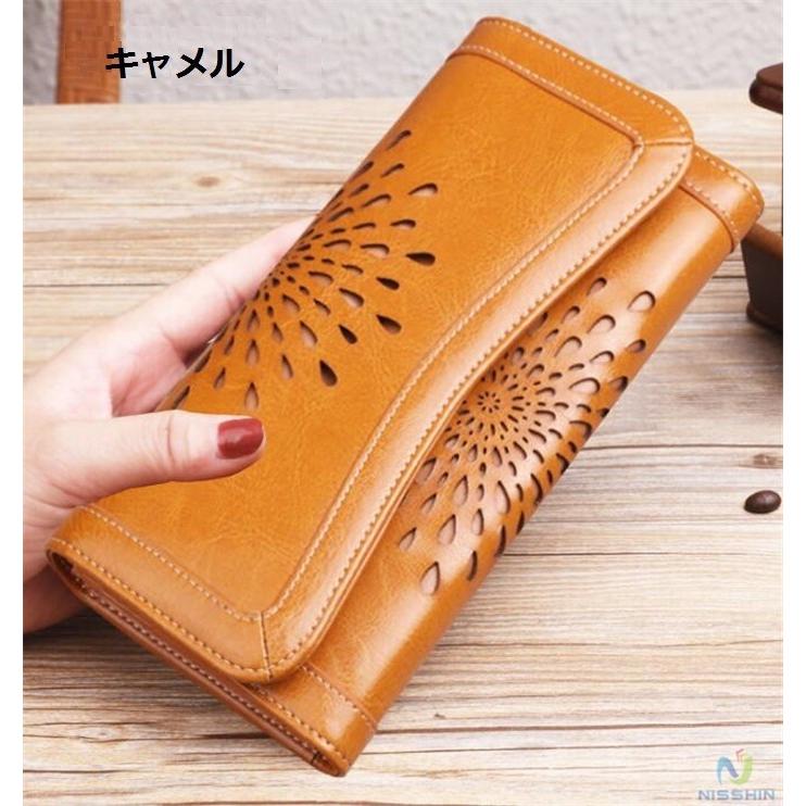 長財布 レディース 財布 牛革 大容量 カード入れ 小銭入れ お札入れ さいふ サイフ ブルー ブラック ピンク キャメル ワインレッド 6lcqb10 日進ストア 通販 Yahoo ショッピング