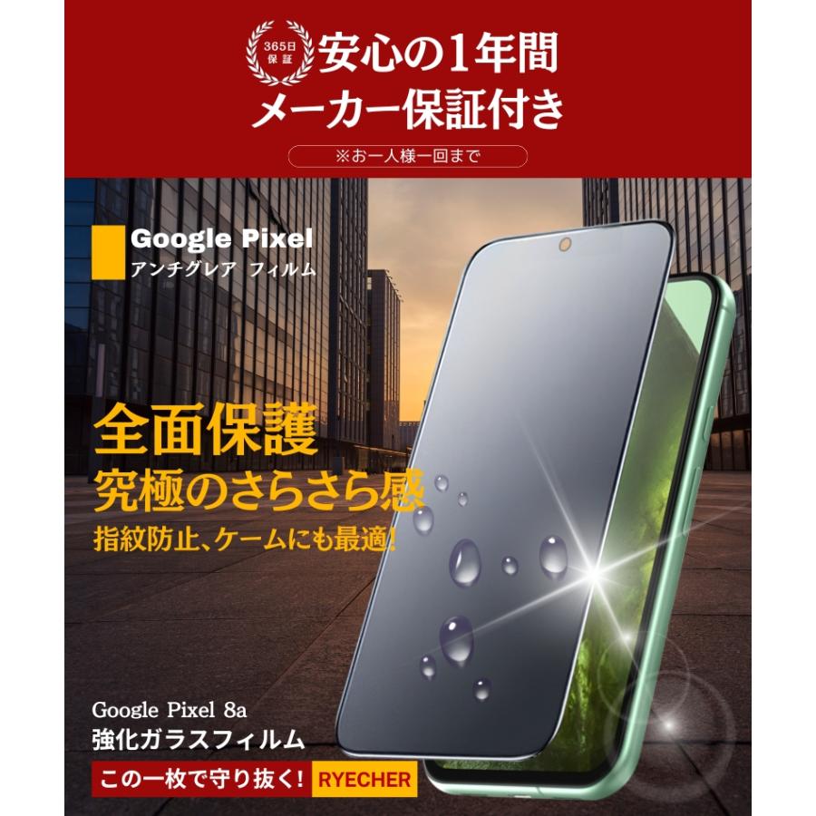 アンチ1540 網型アンチ 9枚セット RYECHER 指紋認証対応 Google Pixel8a ガラスフィルム スマホフィルム