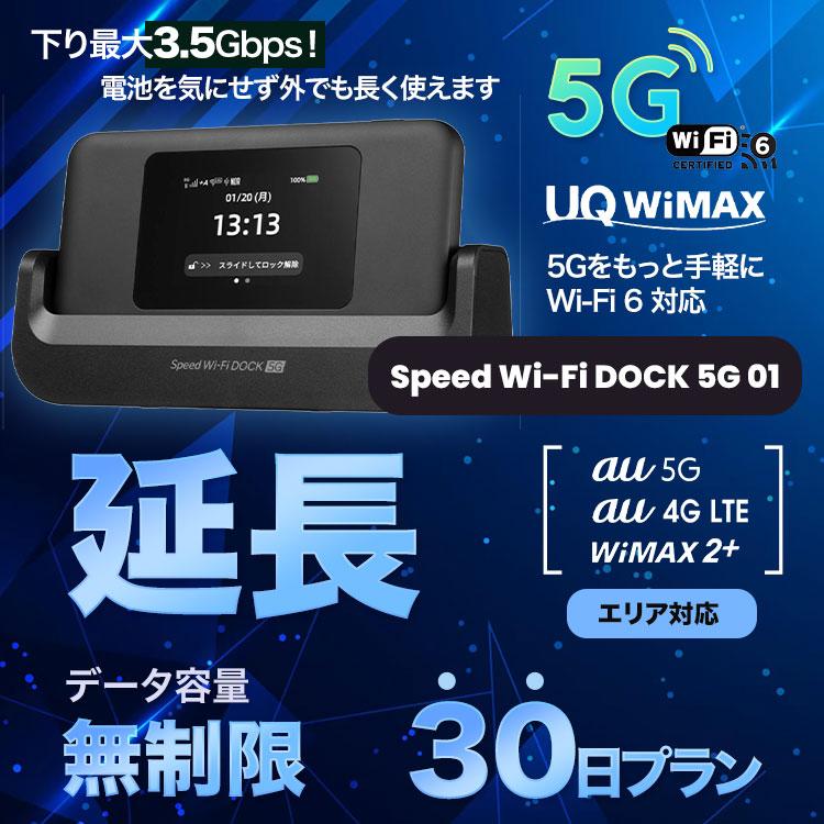 延長用】【30日プラン】Speed Wi-Fi DOCK 5G 01ドック付き（クレードル