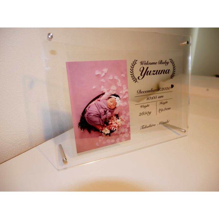 在庫あり 即出荷可 命名書 フォトフレーム クリアフレーム付き アルファベット 横 Materialworldblog Com