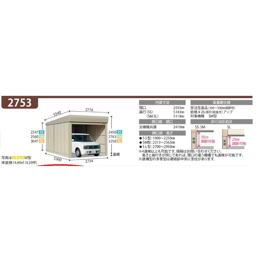C1【二051026-1W1定#11ヨキ】倉庫車庫プレハブ タクボ SS-2753 C1【二051026-1W1定#11ヨキ】倉庫車庫プレハブ タクボ SS-2753