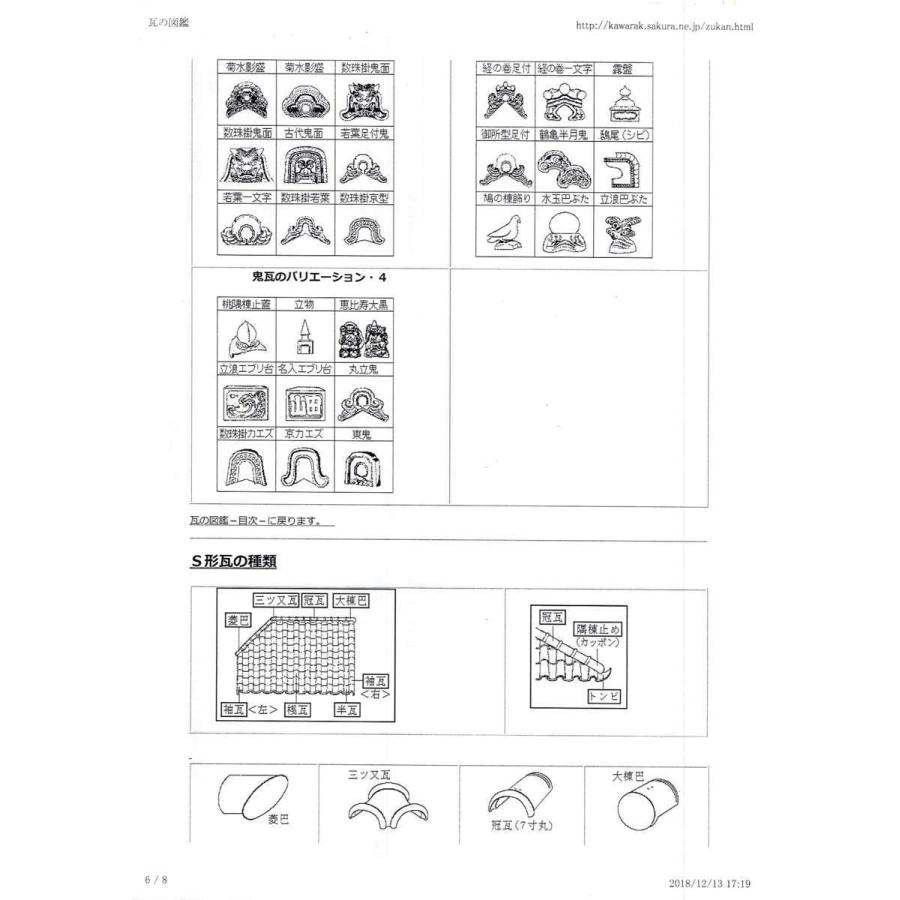 2A【長3102119(175)有】中古和瓦 のし半割左右2枚組 銀いぶし色｜8929055774｜09