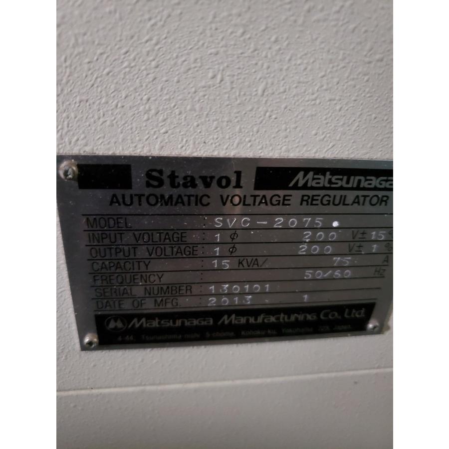 C3A【棚埼玉イ飯020219-5有】15KVA 1Φ 200V ＋−1%出力 ボルテージレギュラー SVC2075 点灯検査 スイッチ交換必要 |  | 08