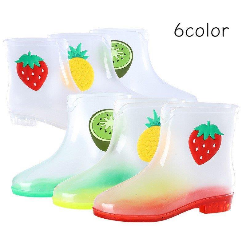 長靴 レインブーツ レディース ジュニア キッズ 女の子 靴 雨具 梅雨対策 雨用 クリア カラーソール 果物 いちご かわいい おしゃれ K6nbfvsu7f Www Lecailloudufaron Fr