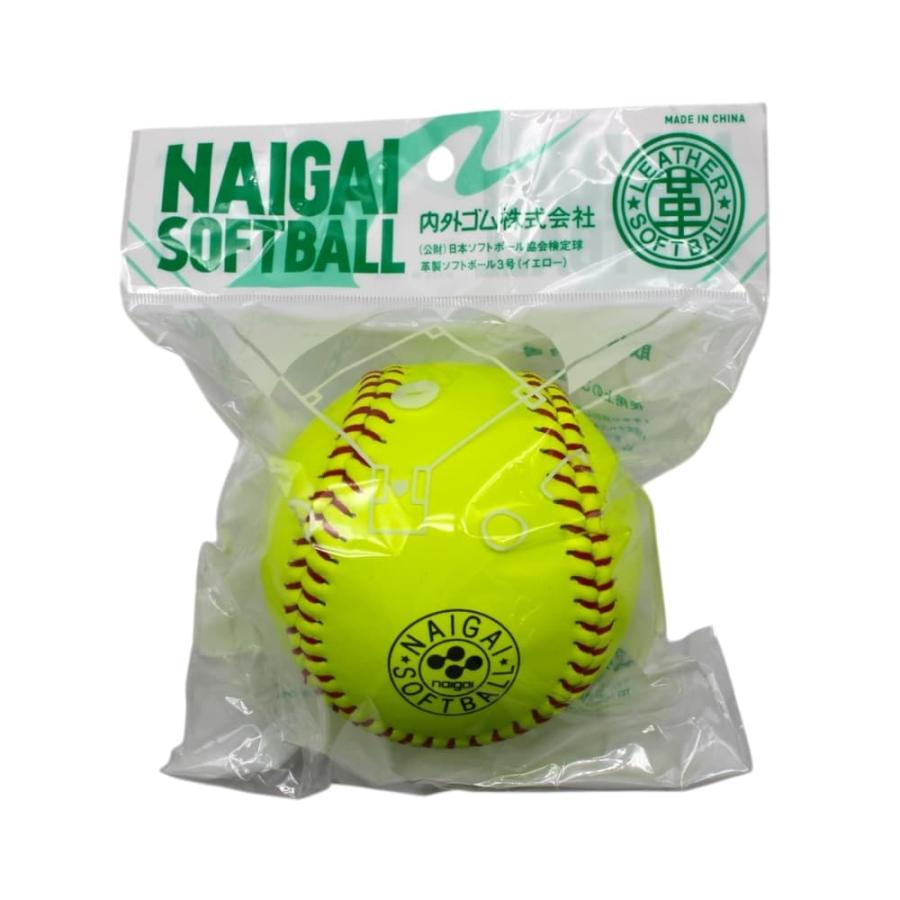 検定球】ナイガイ 革ソフトボール 3号球 検定球 (合成皮革) 12球(1