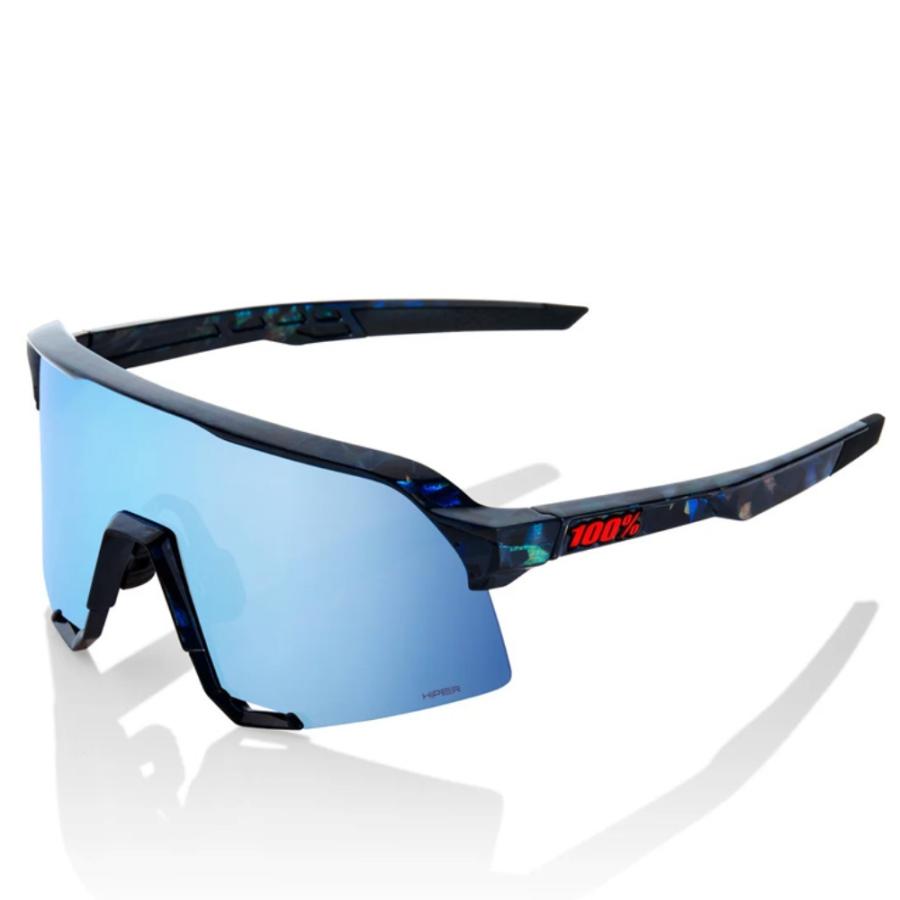 100% ワンハンドレッド S3 Black Holographic サングラス 100%（ワンハンドレッド） S3 - Black Holographic-hiper blue