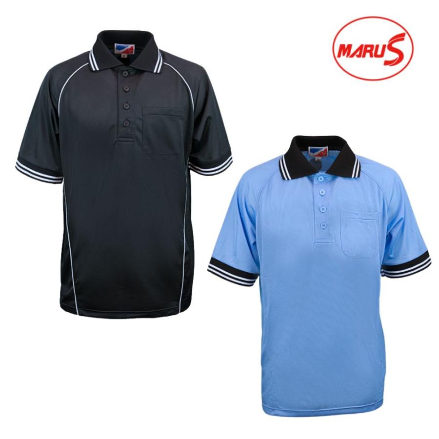 マルエス野球審判用 半袖 メッシュシャツ （ハーフボタンタイプ