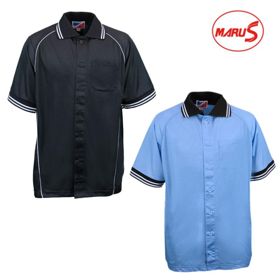 マルエス 野球審判用 半袖 メッシュシャツ （フルボタンタイプ