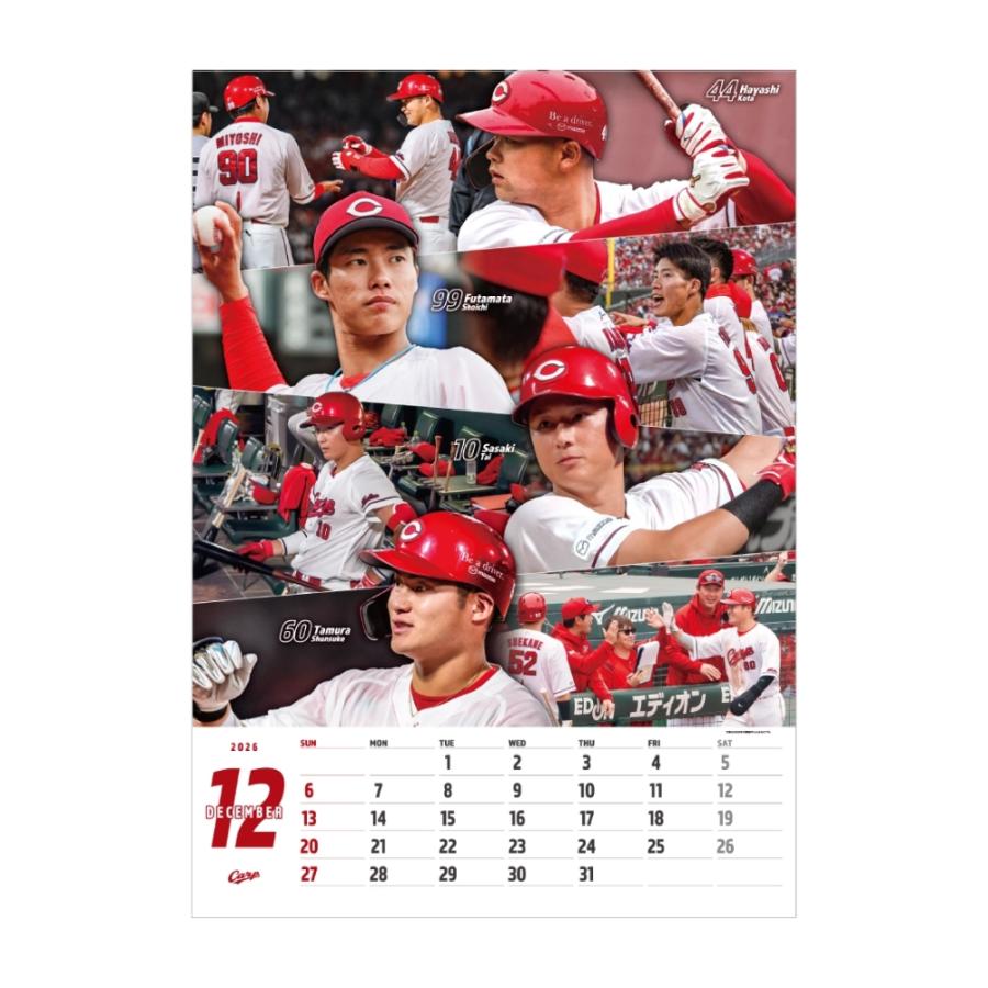 広島東洋カープ 2026 壁掛けカレンダー【送料込み】A2サイズ