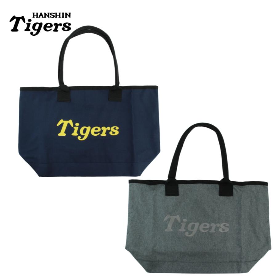 阪神タイガースグッズ Tigersトートバッグ ネイビー/グレー A3サイズ