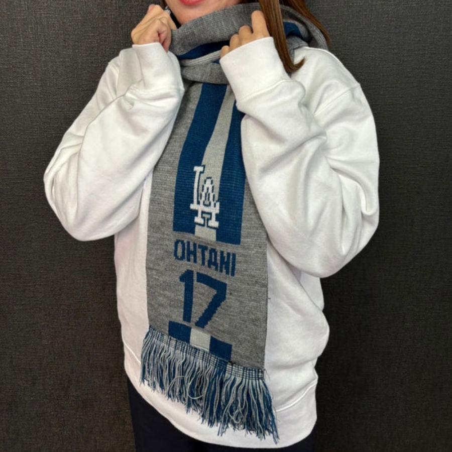 売り切り】大谷翔平 ドジャースグッズ ビッグロゴ マフラー FOCO社