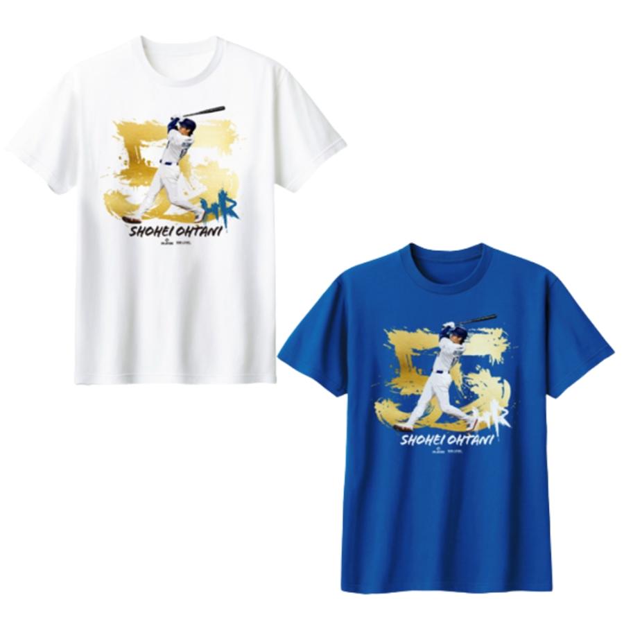 大谷翔平 ドジャースグッズ「55 HOME RUN」Tシャツ ホワイト/ブルー